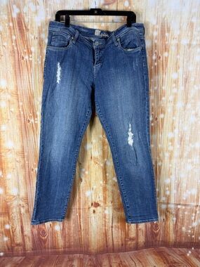 Kut from the Kloth Medium Blue Distressed Skinny Jeans